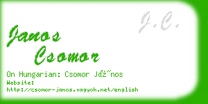 janos csomor business card